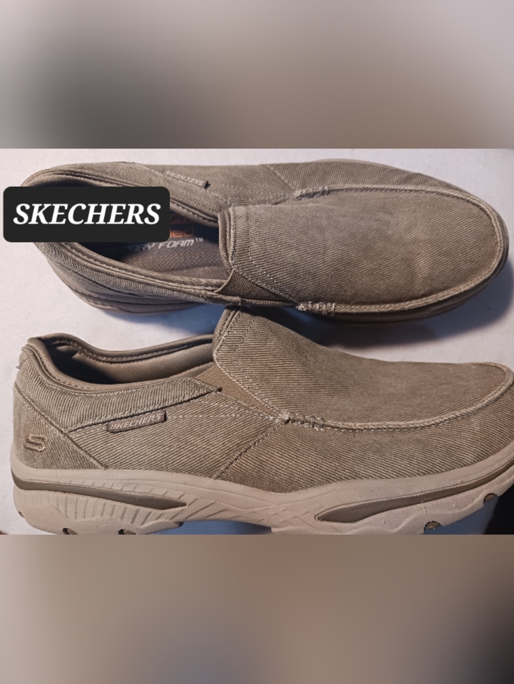 SKECHERS Slip On Shoes MOSECO 65355 Taupe color Size 10.5